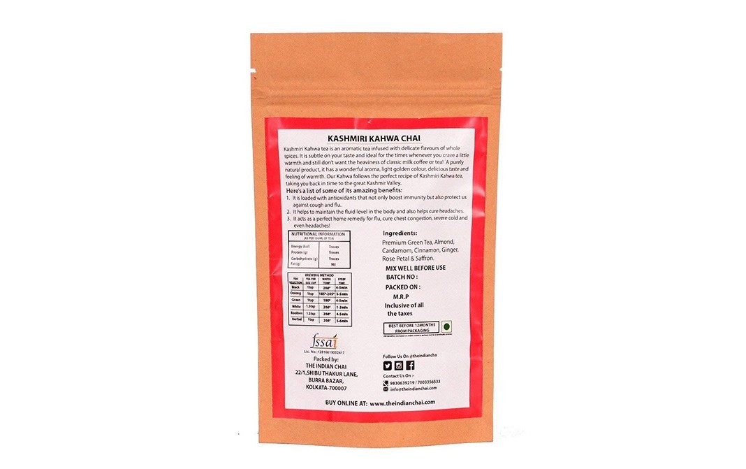 The Indian Chai Kashmiri Kahwa Chai    Pack  100 grams